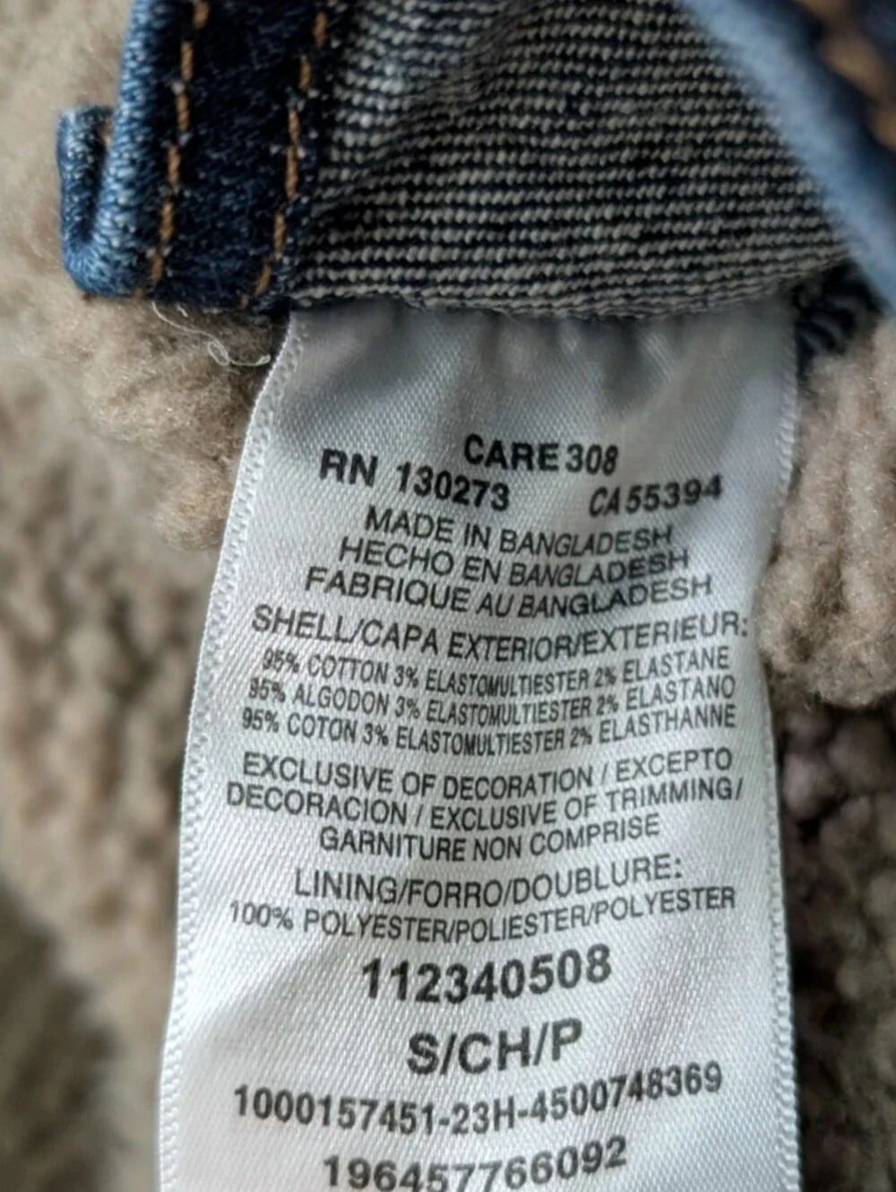 Lee Reversible Denim & Sherpa Fleece Jacket Men's Size S NWT